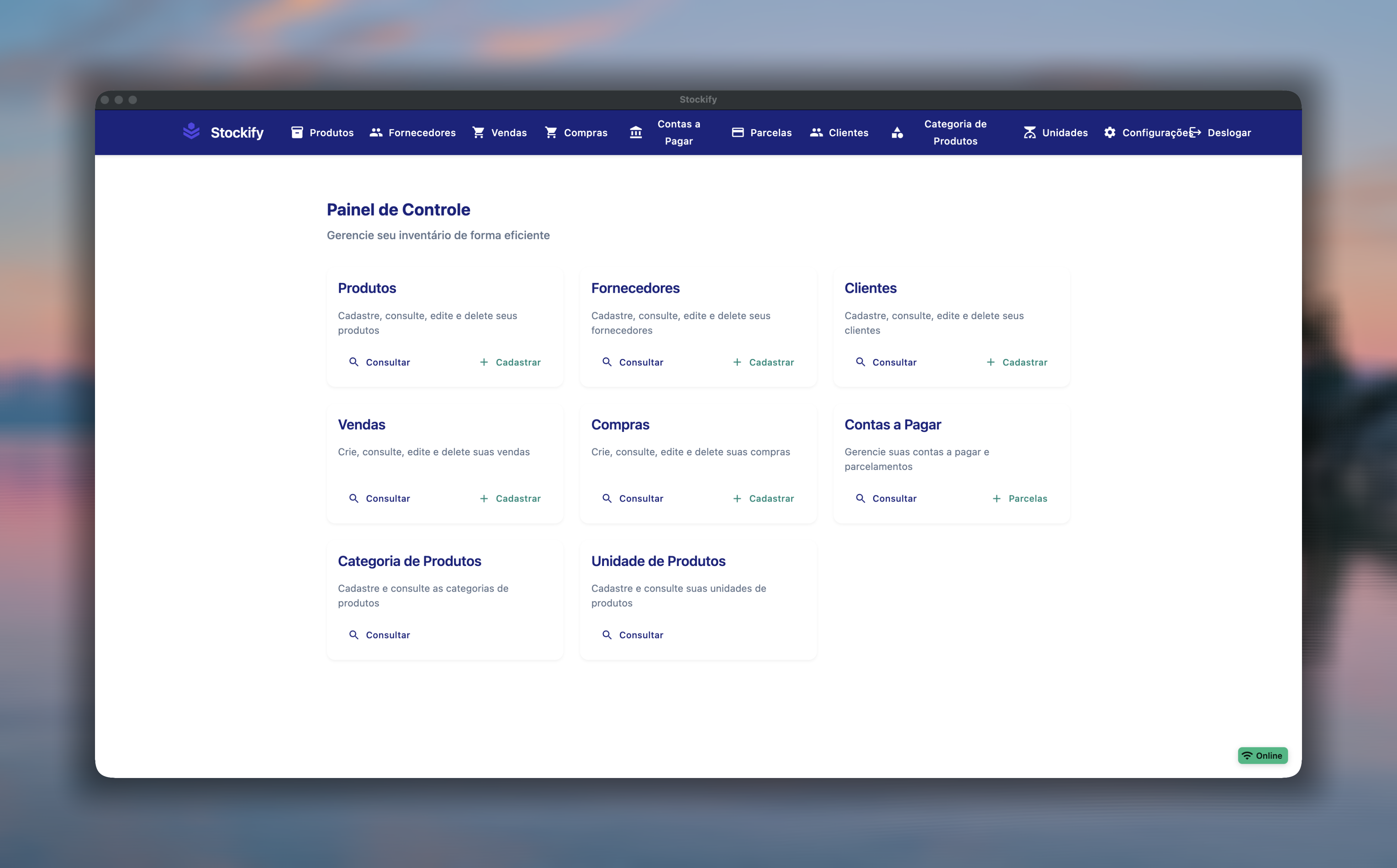 Stockify inventory screen